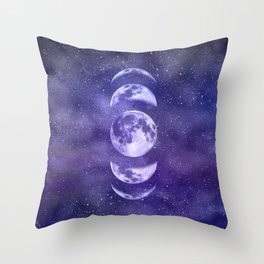 Lunar Moon Phases Throw Pillow