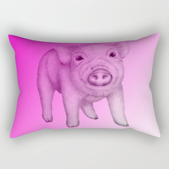 Piggy in Pink Rectangular Pillow