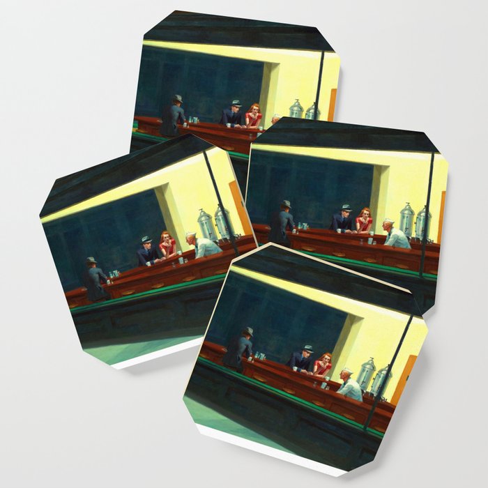 Nighthawks Painting Restored Edward Hopper Coaster By