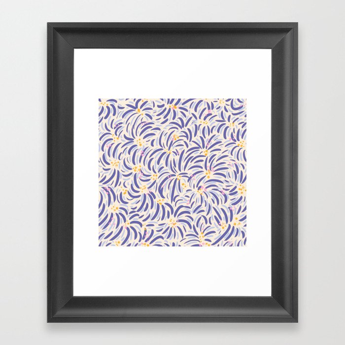 Powerful and floral pattern invers Framed Art Print