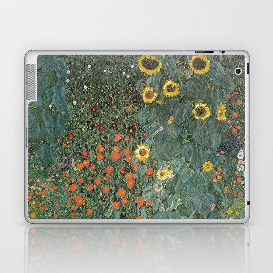 Gustav Klimt - Farm Garden with Sunflowers Laptop & iPad Skin