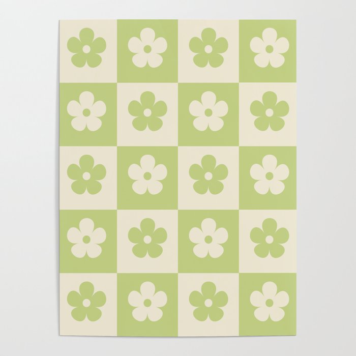 Pastel Green aesthetic flowers Poster by creativesoasis | Society6