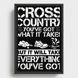 Cross Country Running Coach Training XC Run Race Framed Canvas
