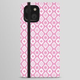 Pink Retro Christmas Pattern iPhone Wallet Case