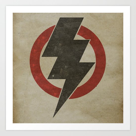 lightning strike zone Art Print