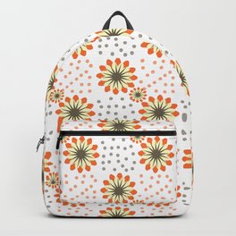 Retro Orange Floral Polka Dot Pattern Vintage Polka Dot Background Backpack