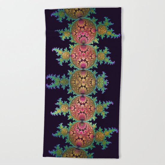 Amazing patterns in orbs and dragon spirals Beach Towel