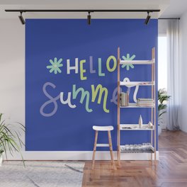 Hello Summer (blue) Wall Mural