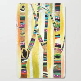 Runk Trees Birch Forest with Nest Cutting Board