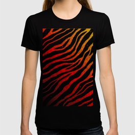 Ripped SpaceTime Stripes - Black/Red/Gold T Shirt