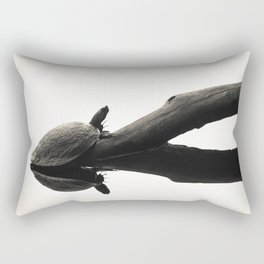Turtle on The Lake (Black&White) Rectangular Pillow