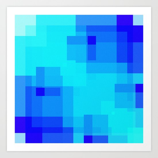 Blue Squares Art Print