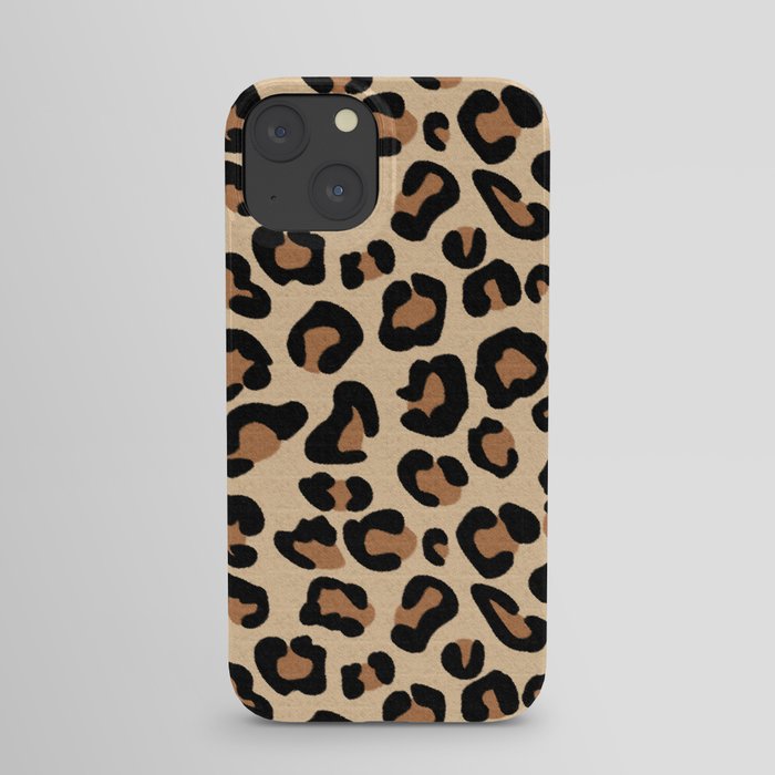 Leopard Print, Black, Brown, Rust and Tan iPhone Case