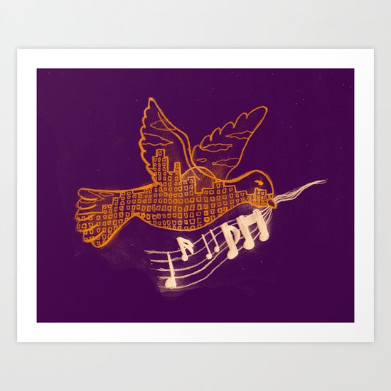 Musical Sunset Art Print