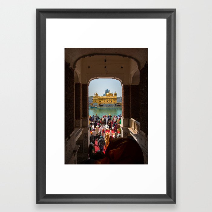 First View of the Golden Temple, India Framed Art Print