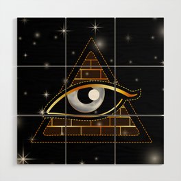 New World Order All seeing third eye in delta triangle Wood Wall Art