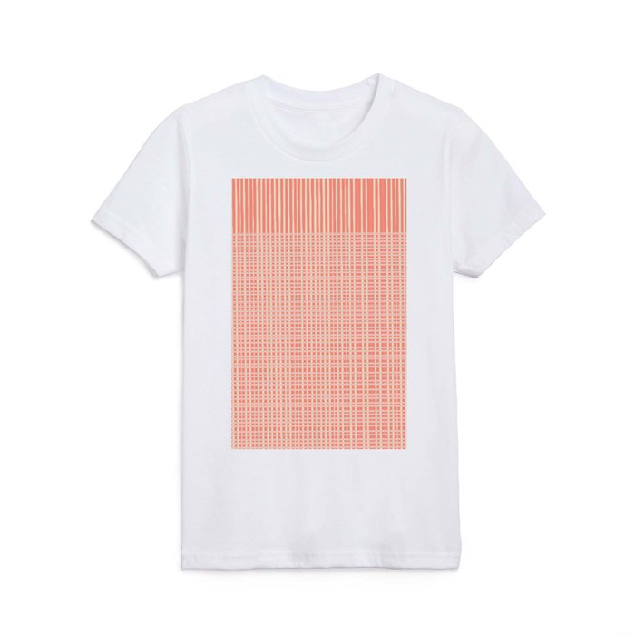 Abstract Stripes in Coral Kids T Shirt
