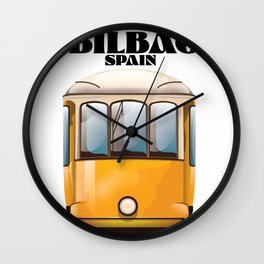 Bilbao Spain travel poster Wall Clock