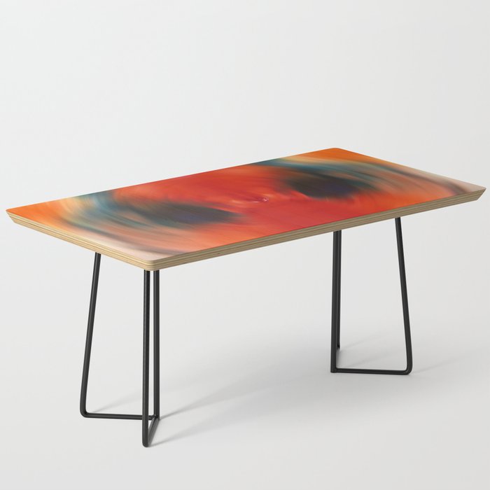 Listening - Red And Black Abstract Art Coffee Table