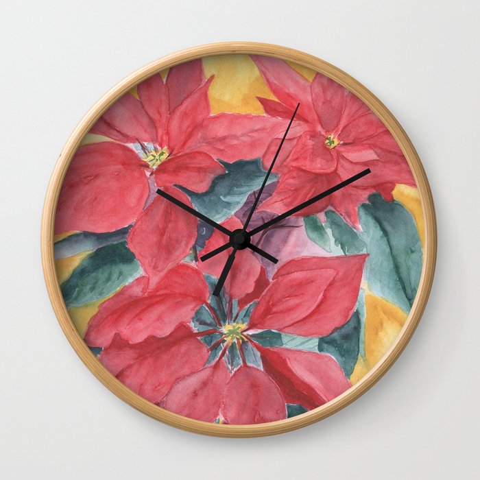 Poinsettia 2 Wall Clock