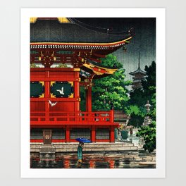 In the rain-Asakusa Sensouji temple Art Print