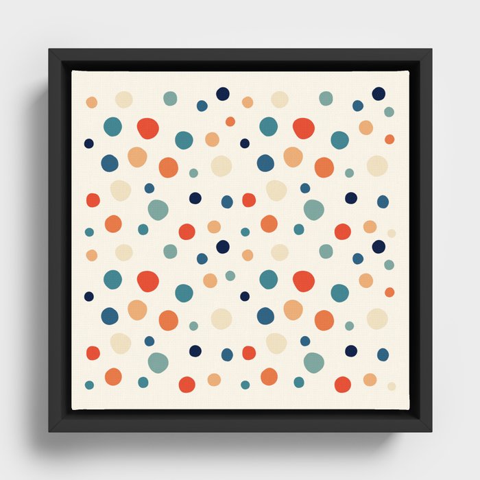 Retro dots Framed Canvas