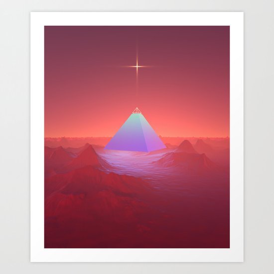 Blue Pyramid Art Print