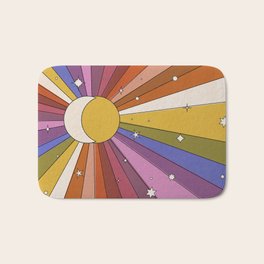 The Sun and the Moon - retro abstract Bath Mat