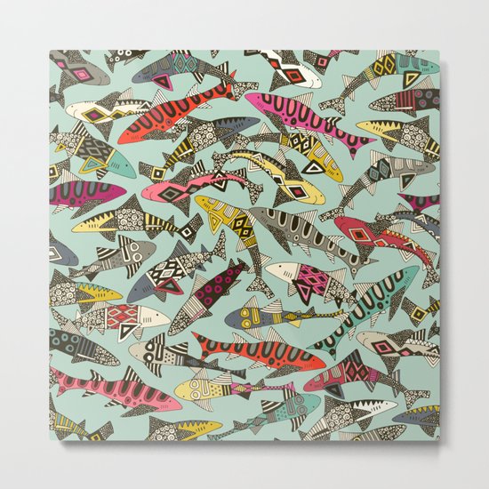 shark party summer Metal Print