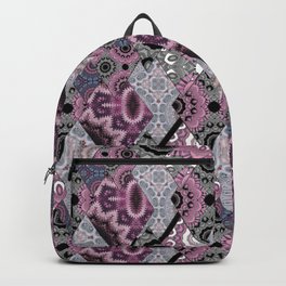 The national pattern in the patchwork . Purple Backpack