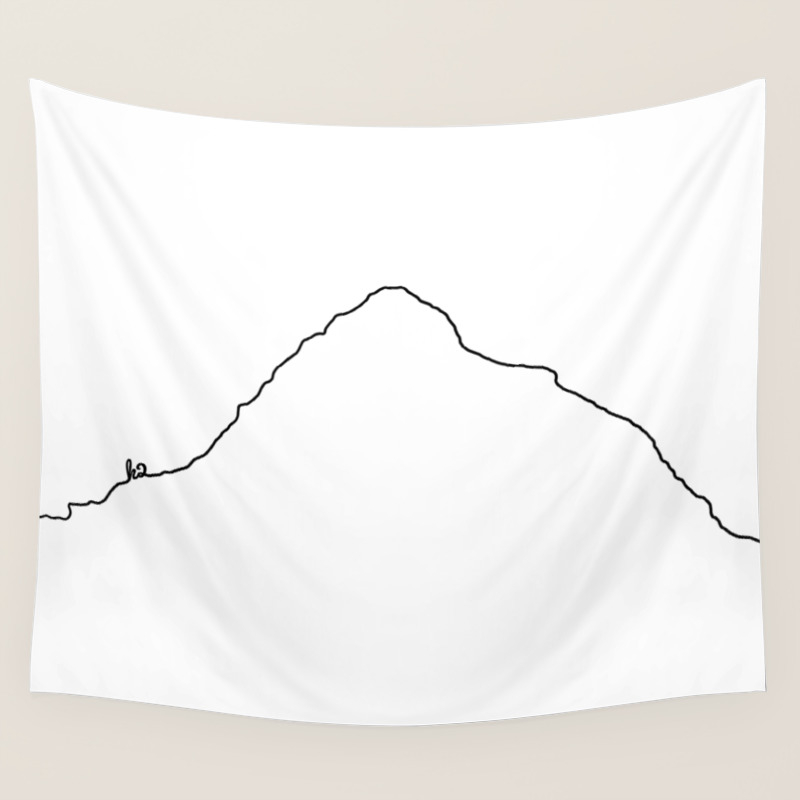K2 Art Print White Background Black Line Minimalist Mountain Sketch Wall Tapestry By A88mountainstate Society6