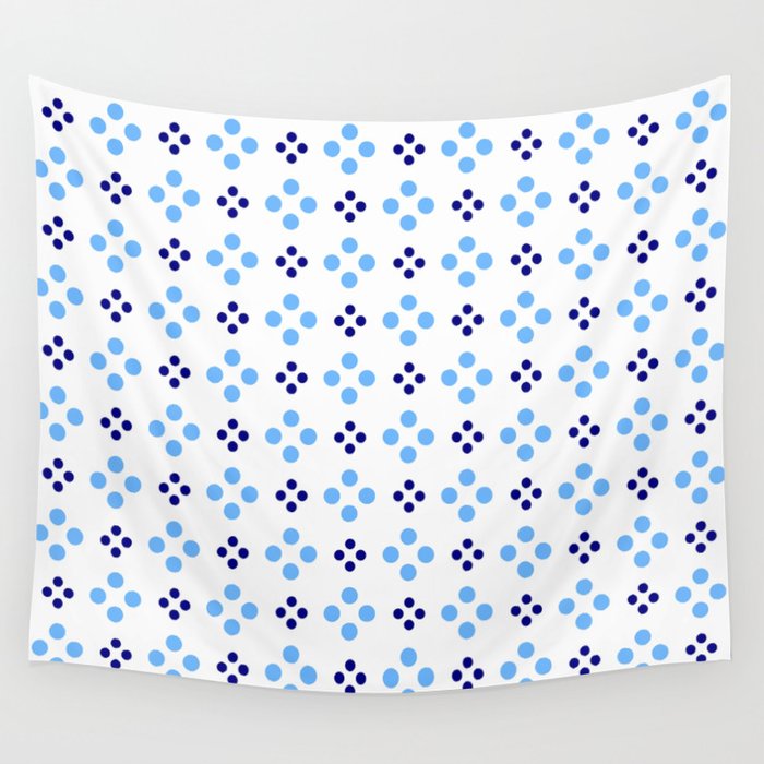 new polka dot 107 dark and light blue Wall Tapestry