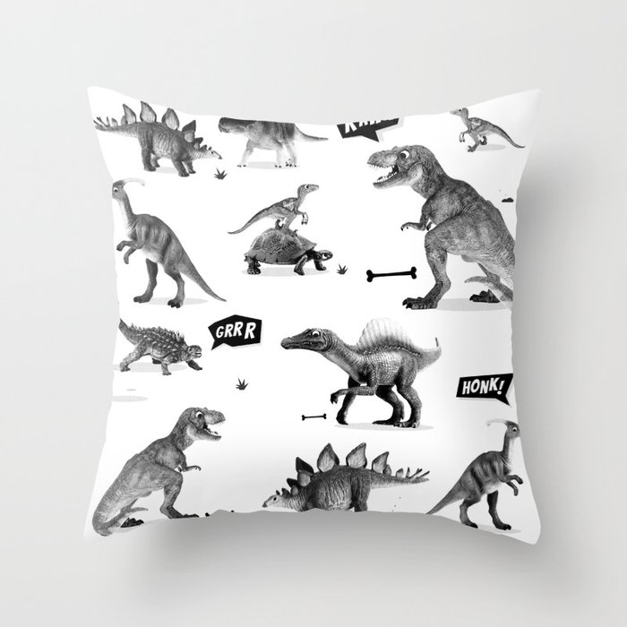 Dinosaur Hunt Throw Pillow