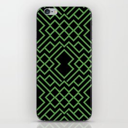 Black and Green Modern Geometric Shape Pattern Pairs DE 2022 Trending Color Golf Course DE5601 iPhone Skin