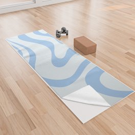 Soft Liquid Swirl Abstract Pattern Square in Powder Blue Yoga Towel