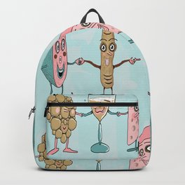cute anthropomorphic charcuterie food for your kitchen! Backpack | Food, Cocktails, Colorful, Illustration, Drawing, Digitalart, Funny, Barart, Pink, Foodie 