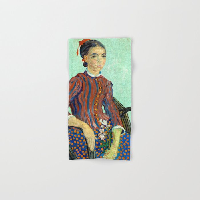 La Mousme, Sitting in a Cane Chair by Vincent van Gogh Hand & Bath Towel