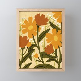 Warm Flowers Framed Mini Art Print