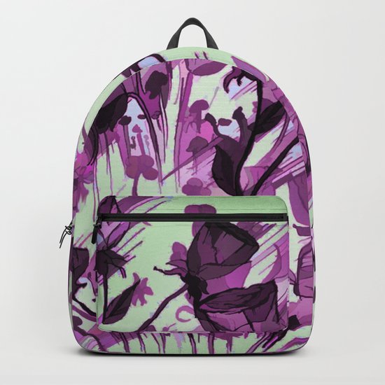 Painterly Graceful Flowing Flowers Backpack