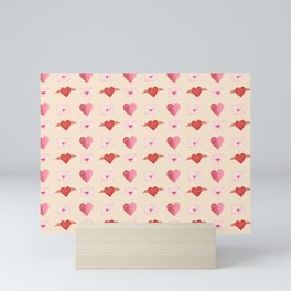 Flying Origami Hearts Mini Art Print