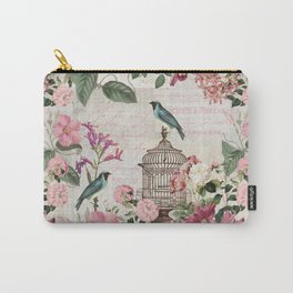 Nostalgic Birds And Flowers Carry-All Pouch