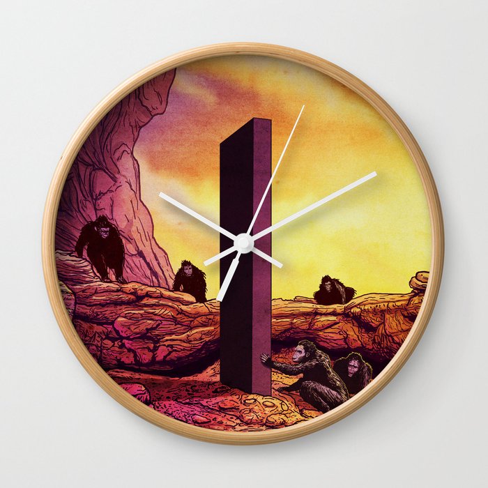 Ape Men meet Monolith - 2001 A Space Odyssey Wall Clock