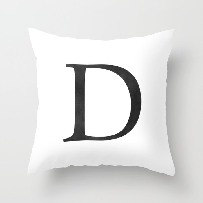 Letter D Initial Monogram Black And White Throw Pillow By Followmeinstead Society6