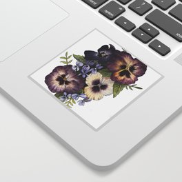 Watercolor Pansy Bouquet Sticker