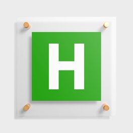 Letter H (White & Green) Floating Acrylic Print