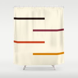 Abstract Minimal Retro StripesYin Shower Curtain