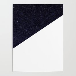 Modern Half Cut Starry Night and White Poster