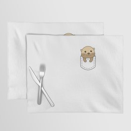 Otter In Pocket Cute Otter In Breast Pocket Placemat