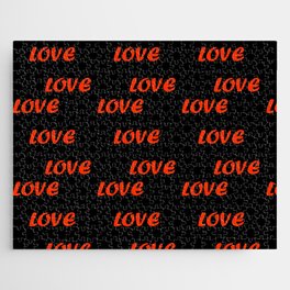 Red And Black Trendy Modern Love Collection Jigsaw Puzzle