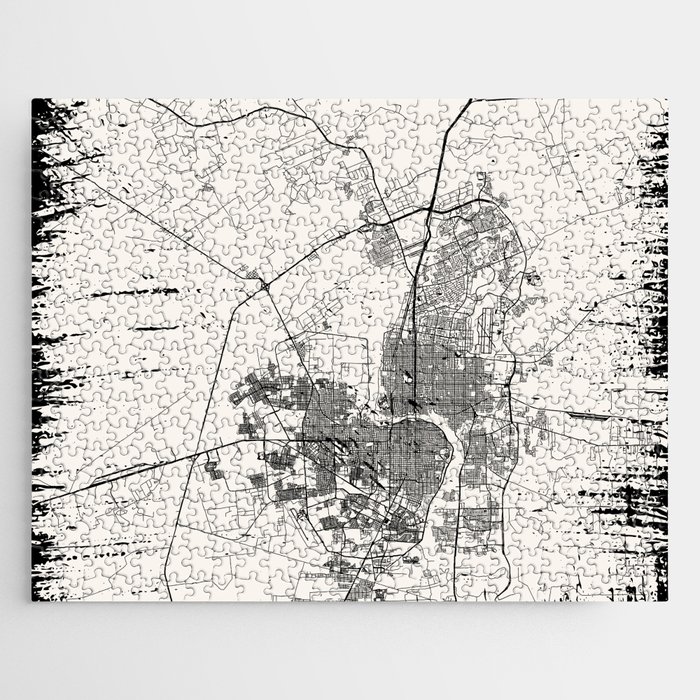 USA, Laredo City Map - america, usa, travelling, Urban, map, state, Minimal, city, world, vintage Jigsaw Puzzle